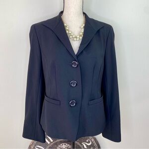Lafayette 148 Wool Black Three button blazer size 8
